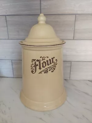 Vintage Pfaltzgraff Village Pattern Slant Side Flour Canister • $30