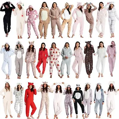 £22.95 • Buy Ladies/Womens/Girls Fleece All In One Pyjamas Outfit Costume Hood Size 6-22