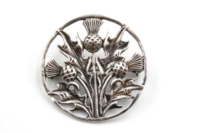 £21.89 • Buy John Hart .925 STERLING SILVER Vintage 'Iona' Thistle Brooch Hallmarked 6.9g-L28
