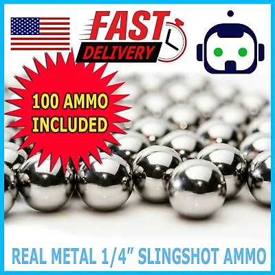 100 Count 1/4  Inch Steel Shot Slingshot Ammo Balls • $5.95