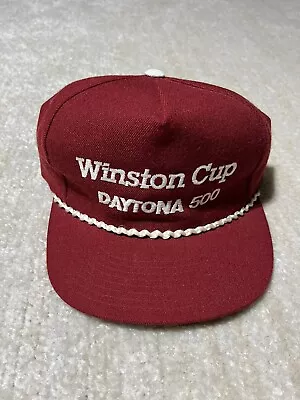 Vintage 80s Winston Cup Series Daytona 500 Nascar Racing Trucker Snapback Hat • $39.99