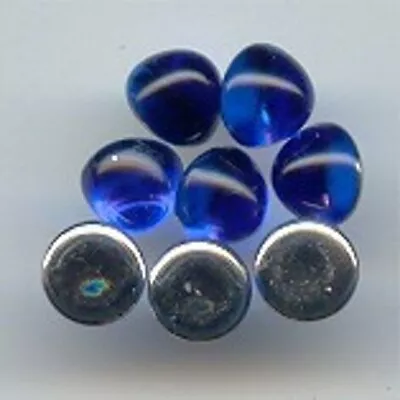 100 VINTAGE SAPPHIRE ACRYLIC HIGH DOME 7mm. ROUND CABOCHONS 7121 • $3.74