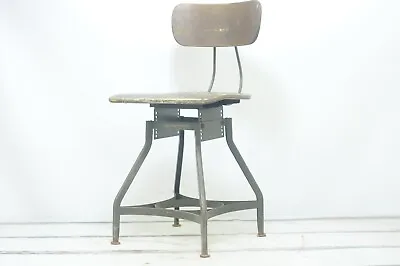 Rare Vintage 1940s Toledo Drafting Chair Stool Industrial Metal Maple Wood Stool • $225