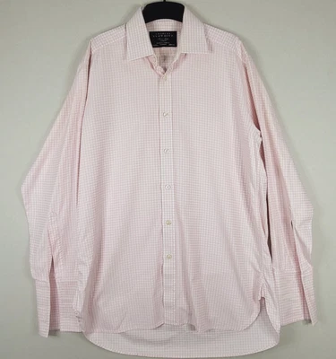£14.95 • Buy Charles Tyrwhitt Black Label Shirt Mens 15.5Inch Pink Check French Cuff