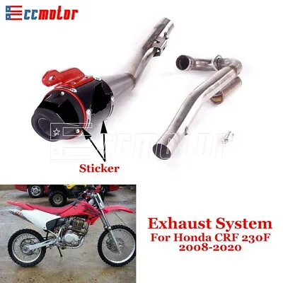 Motorcycle Exhaust System Muffler Link Pipe Slip On For Honda CFR230F 2008-2020 • $133.40