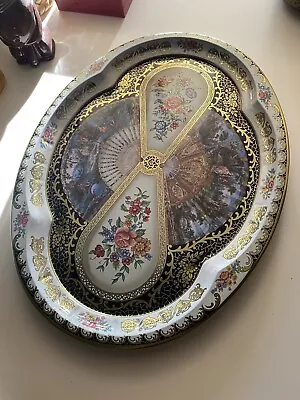 Vintage DAHER Decorated Ware 1971 Tin OVAL Metal TRAY Made In England 20x15 MINT • $26.90