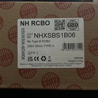 Wylex 6 Amp Type B Single Pole 30mA 230V RCBO NHXSBS1B06 BRAND NEW • £20