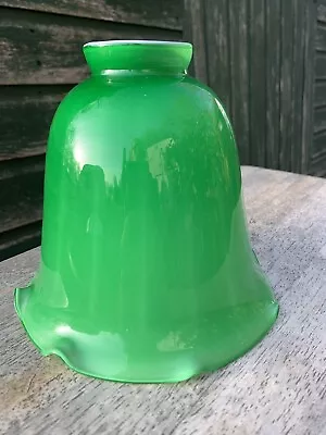 £30 • Buy Vintage Emerald Green Glass Tulip Style Ceiling Light / Desk Lamp Shade 