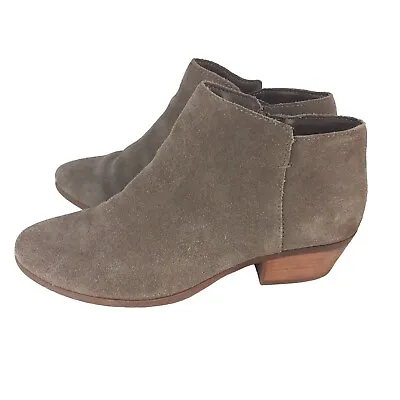 BASS Bootie Shoe Boots Women's 8M Shoes Heeled Suede Side Zipper Nina Tan Gray • $18