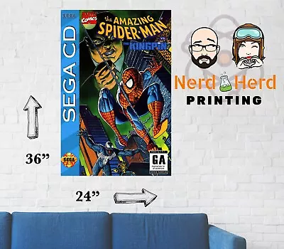 Spider-man VS Kingpin Sega CD Poster Multiple Sizes And Paper 11x17-24x36 • $26.99