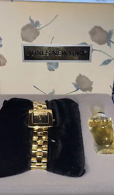 JONES NEW YORK By Paul Sebastian 1/8 Oz Eau De Parfum Mini Dab-On &  Gold Watch • $39.95