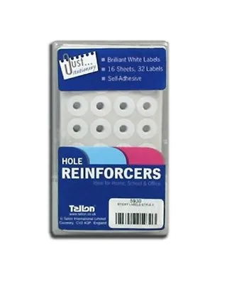Pack Of 512 Self Adhesive Hole Ring Reinforcers For Ring Binders Bright White • £2.89