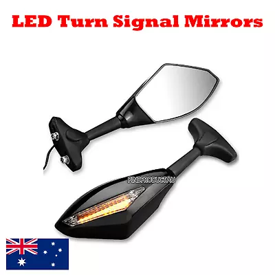 2x Motorcycle LED Turn Signal Rear View Mirrors Yamaha Fzr600 YZF 600 R6 R6s R1 • $36.91