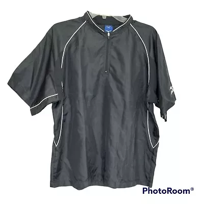 Mizuno Shirt Boys YXL Windbreaker Black Pullover Zipper Vented Baseball Active • $4.97