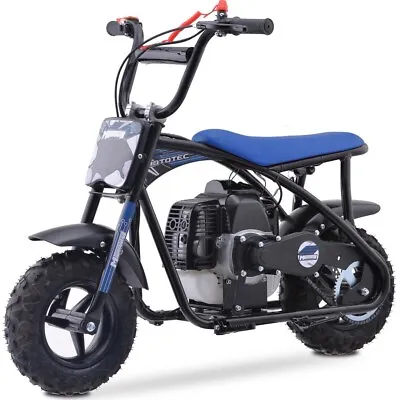 MotoTec Bandit Kids Gas Mini Bike 52cc 2-Stroke Safety FeaturesBlue NO CA SALES✅ • $349