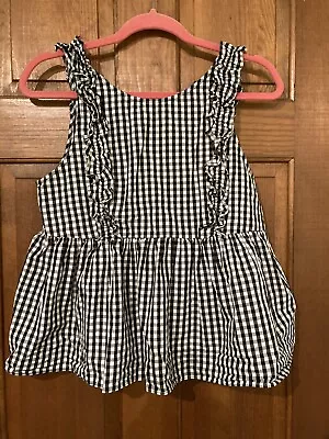 ZARA Plaid Checked Peplum Top Med • $1.99