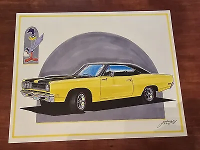 1969 Plymouth Road Runner 383 ORIGINAL ARTWORK Muscle Car Art Mopar Frederick  • $99.99