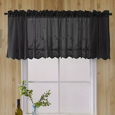 Kitchen Cafe Curtain Lace Valance Window Sheer Net Voile Short Panel Home Decor • $15.87