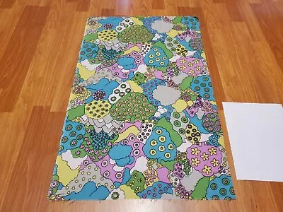 Awesome RARE Vintage Mid Century Retro 70s 60s Psychedelic Pastel Trees Fabric! • $26