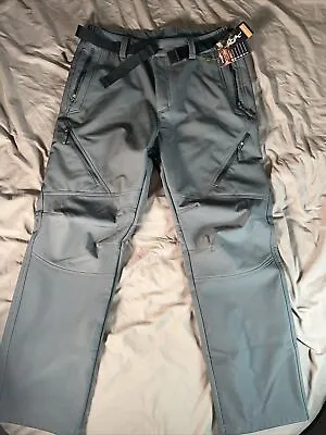 FREE SOLDIER Pants Tactical Fleece Lined Soft Shell Snow Pants Gray 38x30 952303 • $15