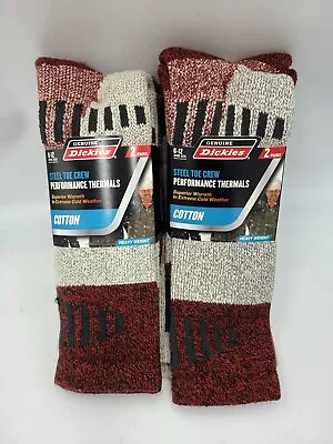 4 Mens Dickies Heavy Duty Copper Infused Steel Toe Cushioned Boot Socks Sz 6-12 • $24.99