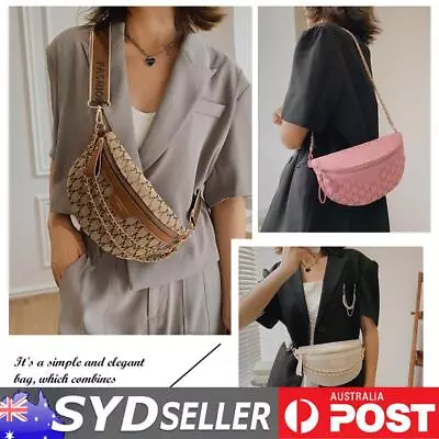 Vintage Fanny Pack Chains Women Shoulder Bag Crossbody Sling Bag For Travel Work • $18.39