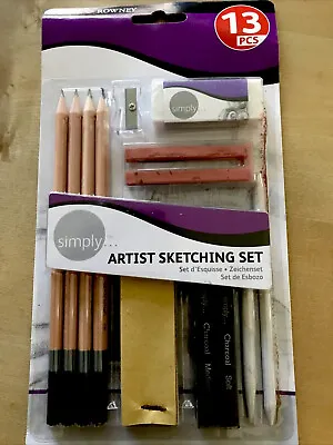 Daler Sketching Artist Set 13 Pc Charcoal + Pencils + Blending Sticks + HB 2B 4B • £7.95