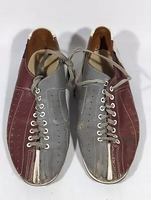 VTG Used Dynamic Rental Bowling Shoes Mens 9 Gray Red • $24.99