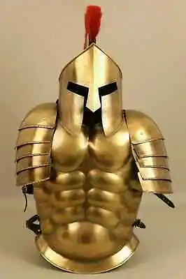 Muscle Jacket Armor Medieval & 300 Spartan Helmet King Roman Costume • $199