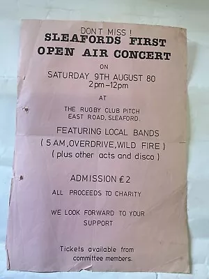 £0.99 • Buy Rare NWOBHM Poster 1980 Overdrive-wildfire-5am Sleaford Rock Festival 