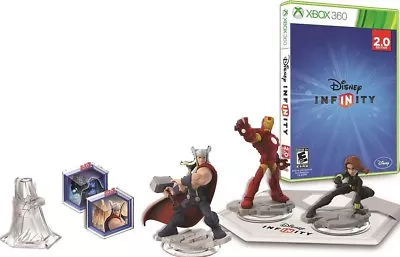 Xbox 360 Disney Infinity Marvel Super Heroes 2.0 Edition Starter Pack Bundle • $34.98