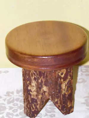 Vintage Handmade Wooden Milking Stool 21cm Diameter X 19cm H. • £30