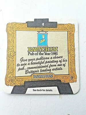 Vintage SHOWERINGS BABYCHAM ~ Pub Of The Year 1981 Cat No'210 Beer Mat / Coaster • £1.50