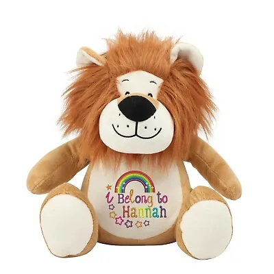 Large Lion Personalised Soft Plush Lion Teddy Embroidered & Your Name • £24.95