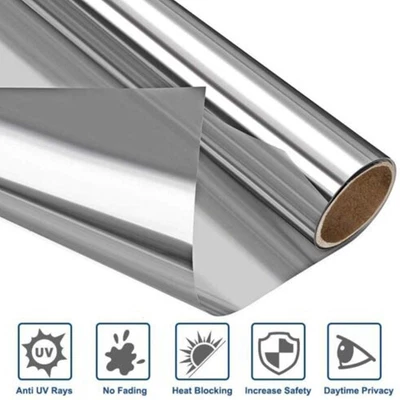 £6.89 • Buy One Way Mirror Window Film Reflective Home Privacy Solar Tint Foil Glass Sticker