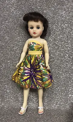 1950s MISS NANCY ANN 10  Doll Brunette Original Panties Shoes Tagged Dress • $43.90