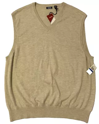 NWT Izod Pullover Sleeveless V-Neck Sweater Vest Men XL Brown Golf Tennis Preppy • $33.85