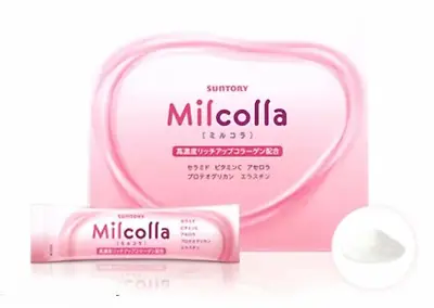 SUNTORY Milcolla Collagen Powder 30 Sticks For 30 Days Milk Ceramide 195g JAPAN • $72.88