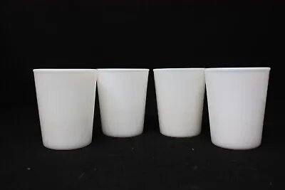 Milk Glass/White Opalescent 3.5  Juice Tumbler/Glass Vtg Set Of 4 Ring Of Fire • $30