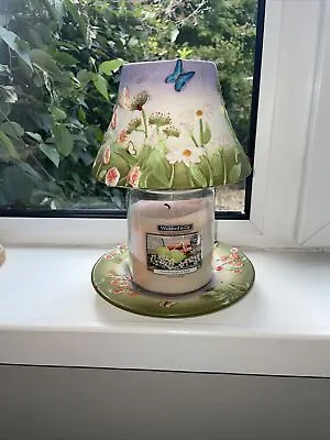 Yankee Candle Large Butterfly Butterflies Flowers Plate Shade Summers Day Purple • £29.50