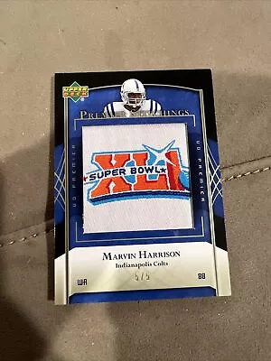 2007 UD Premier Stitchings Alternate Logos 5/5 Platinum Marvin Harrison #PS-53 • $99.99