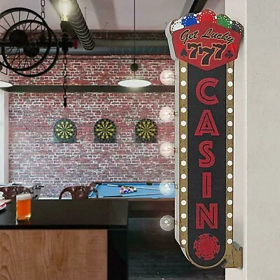 Vintage Old Fashioned Retro Casino Lucky 7 Sign Double Sided LED Lighted Marquee • $80.60