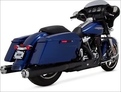 Vance & Hines Black Monster Rounds Mufflers Slip Ons Harley 17-Up Milwaukee M8 • $799.99