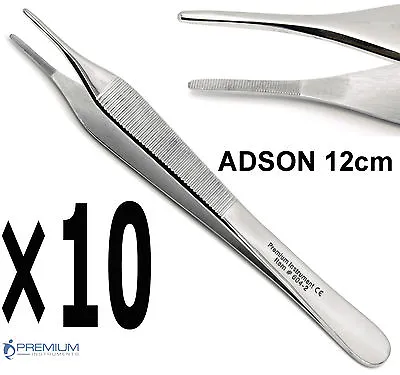 10× Adson Tweezer 12cm Dressing Surgical Picking Forcep Dental Instruments • $34.99