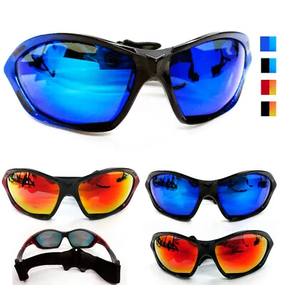 1 Chopper Strap Wind Resistant Sunglasses Motorcycle Riding Glasses Sport Lens • $11.77