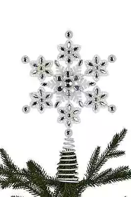 White Snowflake Tree Topper 31cm   Christmas Decoration • $44.95