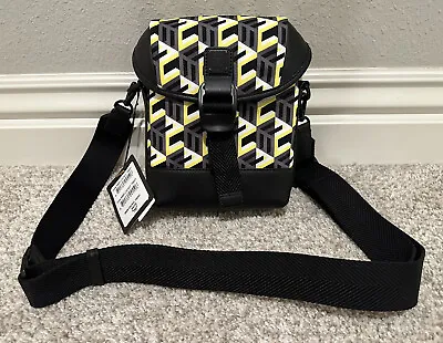 NEW MCM Cubic Logo Nylon Crossbody Small Yellow Black $650 NWT FREE Shipping • $209.99