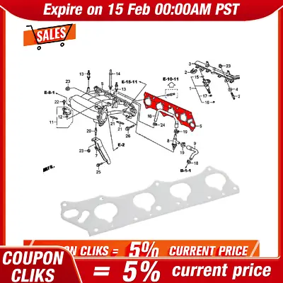 Thermal Intake Manifold Gasket K20Z3 K24A2 For Civic Si TSX K-Series Swap NEW • $9.47