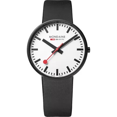 Mondaine Giant 42mm Steel White Dial Mens Quartz Watch A660.30328.61SBB • $299