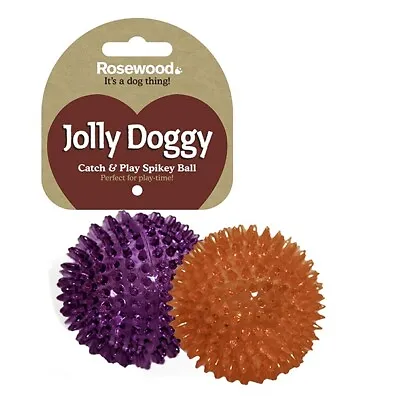 £6.79 • Buy Rosewood Catch & Play Spikey Dog Ball 8.5cm Textured Dog Chew Toy Teething Fetch